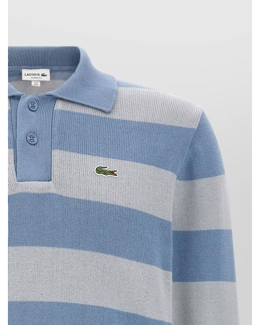 Lacoste Blue Cotton Polo Sweater for men
