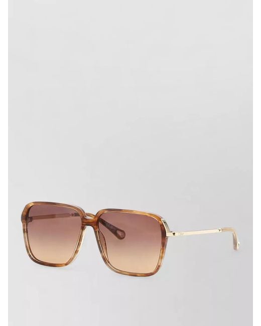 Chloé Pink 59 Square Frame Sunglasses Gradient Lenses