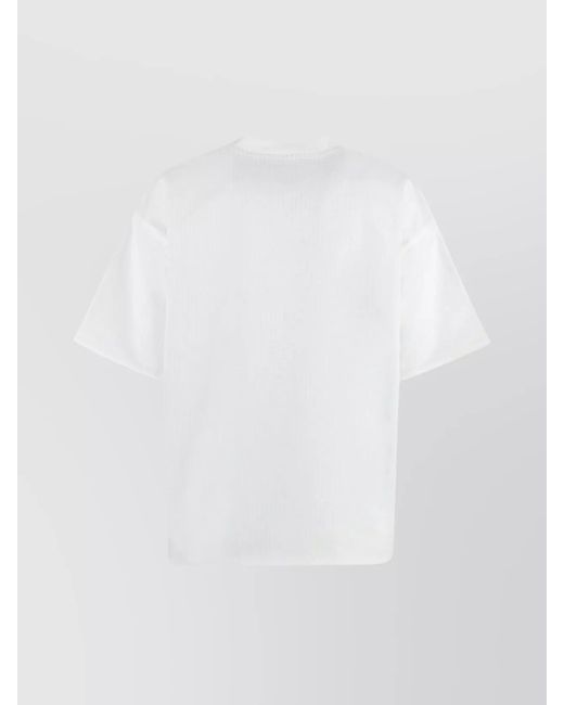 Bottega Veneta White Ribbed Cotton Crew Neck T-Shirt