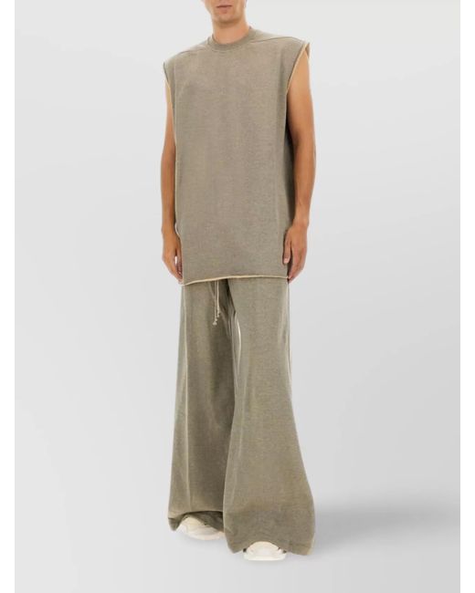 Rick Owens Natural Cotton Wide-Leg Trousers for men