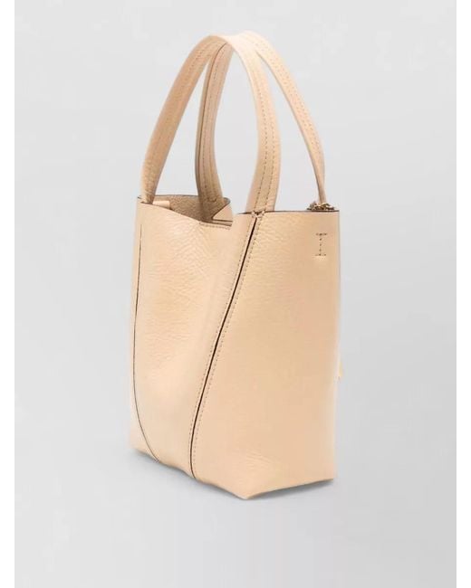 Chloé Natural Small Leather Spin Bucket Shoulder Bag