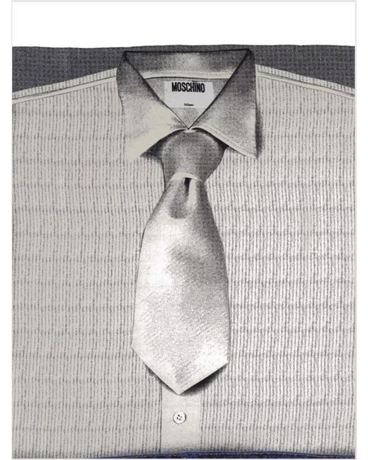 Moschino Metallic Silk Printed Scarf