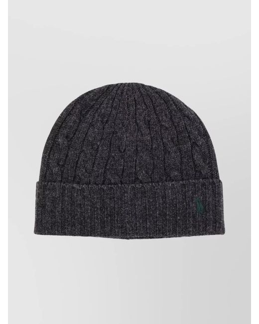 Polo Ralph Lauren Blue Cozy Cable Knit Hat With Ribbed Cuff for men