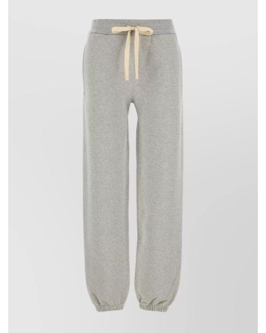 Jil Sander Gray Cotton Joggers With Back Pocket And Elastic Waistband
