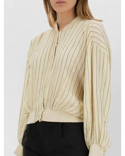 Alysi White Silk Oversized Bomber Jacket