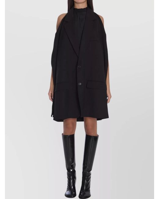 Balenciaga Black Viscose Wool Mini Jacket Dress