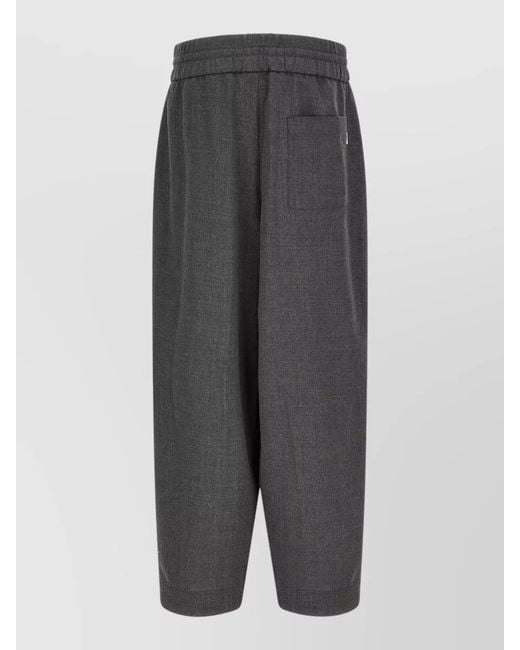 AMI Gray Wool Shorts Relaxed Fit Side Pockets for men