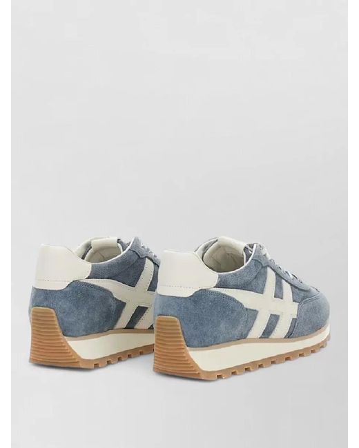 Hogan Blue Suede Leather Low-Top Sneakers for men