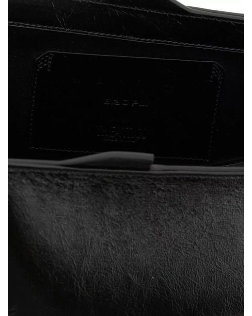 The Attico Black Oversize Leather Clutch Bag