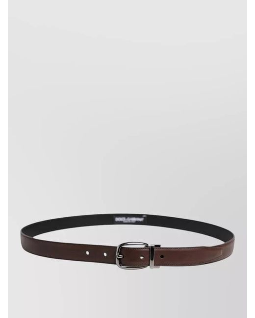 Dolce & Gabbana Brown Leather Belt Metal Buckle Adjustable for men