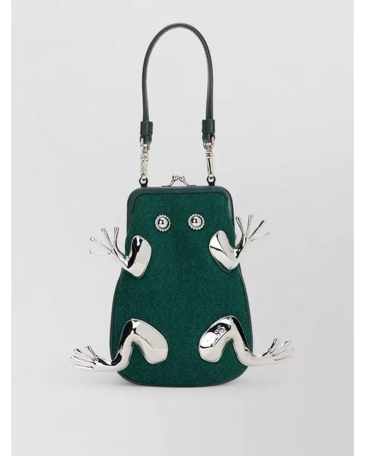 Vivienne Westwood Green Frog Prince Frame Clutch Shoulder Bag