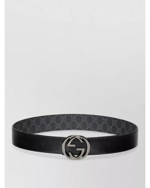 Gucci Gray Reversible Belt Adjustable Length Metal Hardware for men