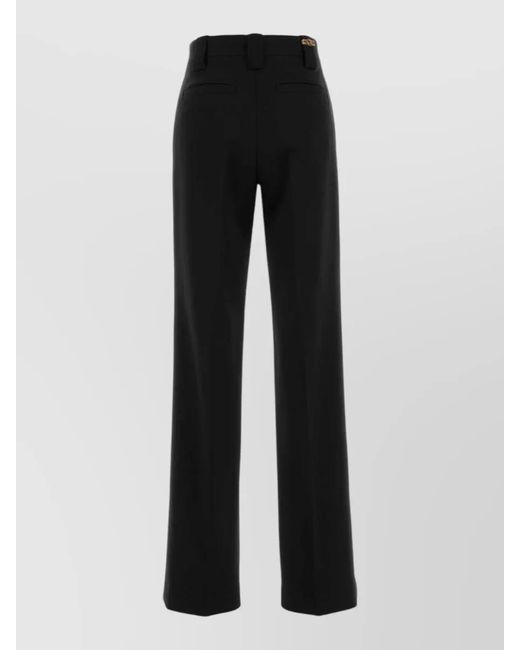 Versace Black Stretch Wool Tailored Trousers