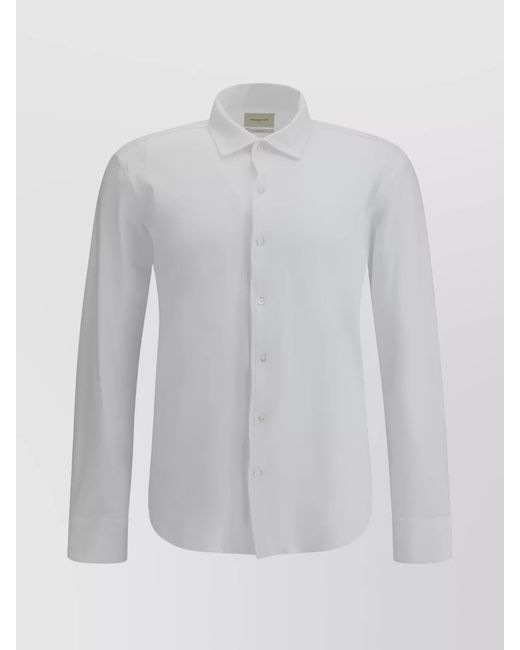 Brooksfield White Custom Fit Cuban Collar Polo Shirt for men