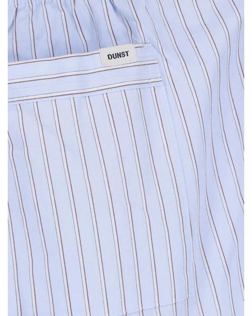 DUNST Blue Straight Shorts Striped Pattern Back Pockets