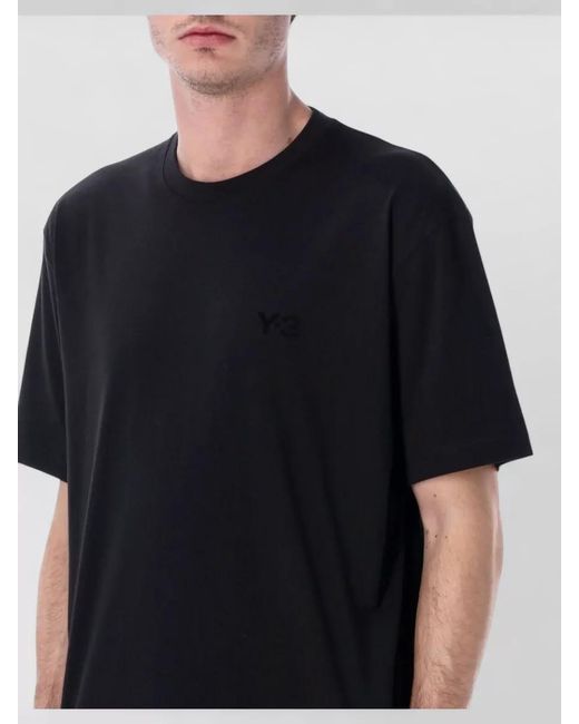 Y-3 Black Cotton Regular-Fit Short-Sleeve T-Shirt for men