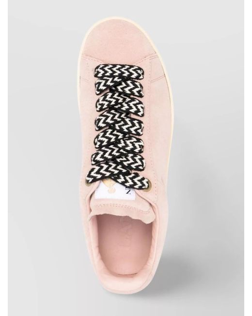 Lanvin Pink Leather Low-Top Sneakers