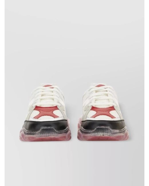 Moschino White Mesh Transparent Sole Sneaker
