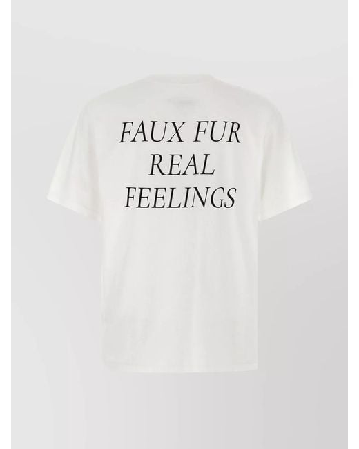MM6 by Maison Margiela White Printed Cotton T-Shirt for men