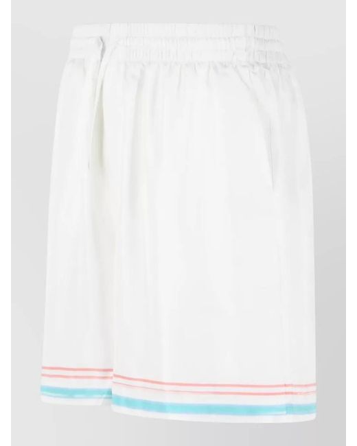 Casablanca White Silk Deck Shorts for men
