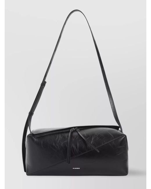 Jil Sander Black Vertigo Crossbody Bag Adjustable Strap for men
