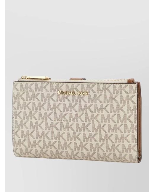 Michael Kors Natural Canvas Wallet Featuring-Tone Hardware