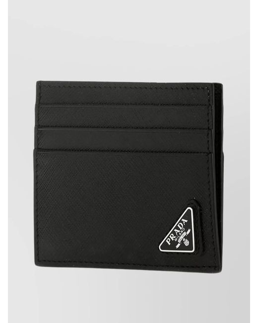 Prada Black Leather Card Holder for men