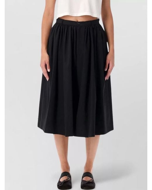 MM6 by Maison Margiela Black Pleated Bermuda Skirt