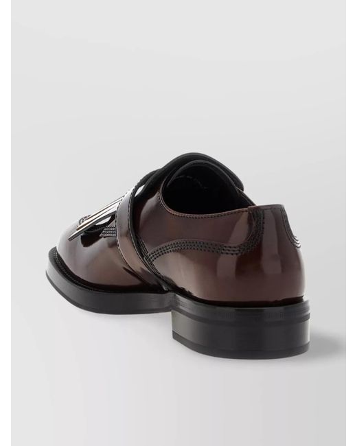 Church's Brown Leather Fringe-Detail Lace-Up Shoes