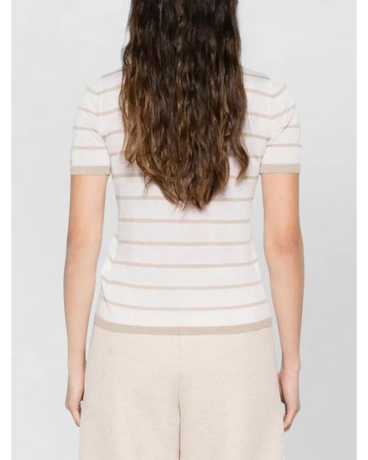 Max Mara Gray Favetta Striped Silk Cashmere Sweater