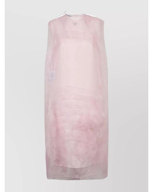 Prada Pink Sleeveless Crew-Neck Midi Dress