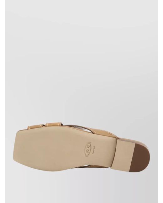 Tod's Natural Leather Slides