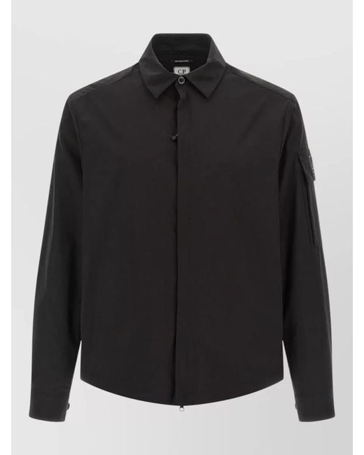C P Company Black Polyester Metropolis Overshirt for men