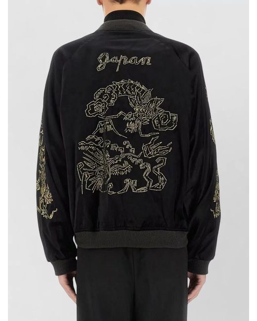 Sasquatchfabrix Black Regular-Fit Bomber Jacket for men