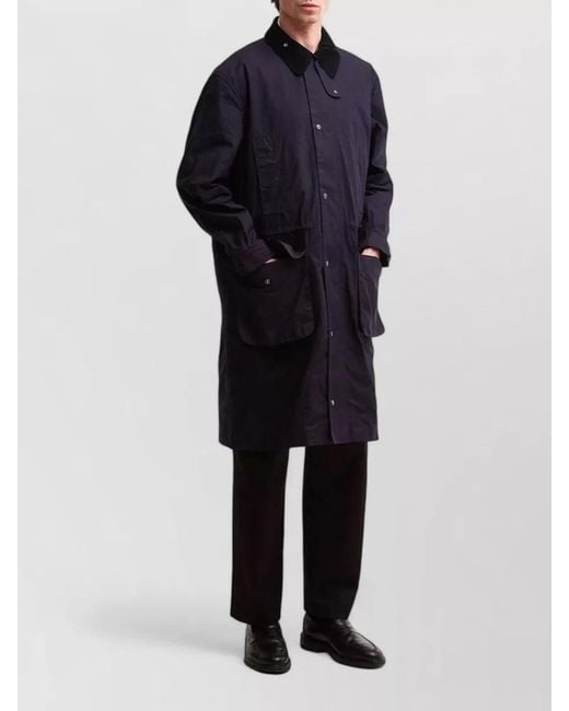 Barbour Blue Waxed Cotton Lightweight Jacket for men
