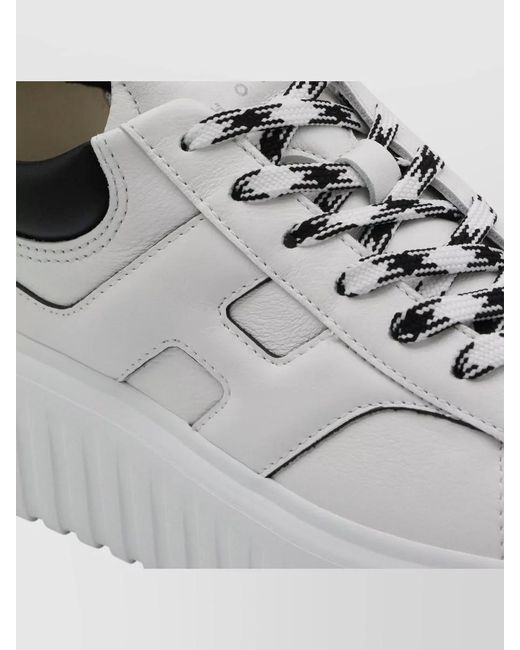 Hogan Gray Leather Low-Top Sneakers