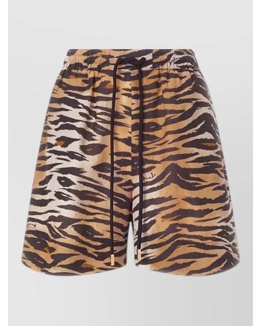 Pinko Multicolor Animal Print Shorts Trousers Side Pockets