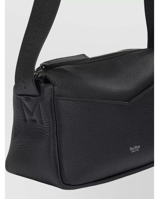 Max Mara Black Small Leather Crossbody Bag Adjustable Strap