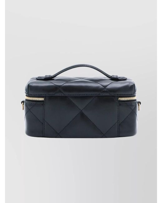 Tory Burch Blue Kira Leather Vanity Case Shoulder Bag