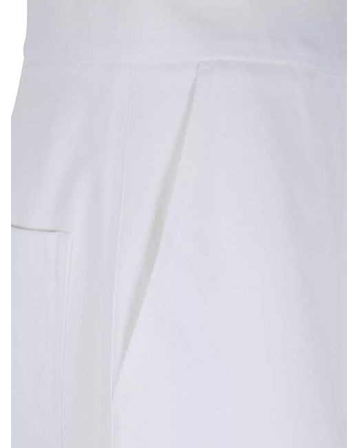 Studio Nicholson White Cotton Wide-Leg Trousers