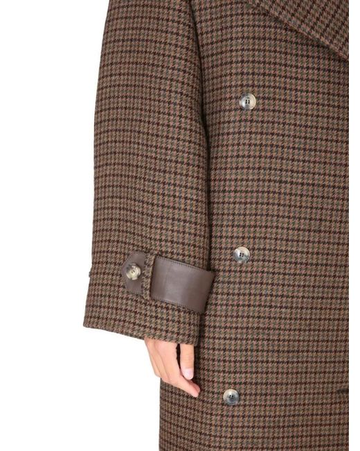 The Mannei Brown Oversized Double-Breasted Coat