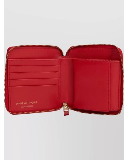 Comme des Garçons Red Leather Polka Dot Wallet