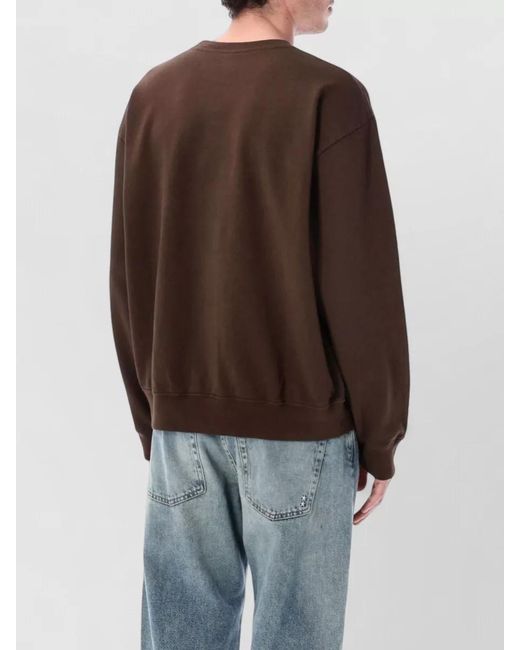 Sporty & Rich Brown Crest Logo Crew Neck Knit Sweater for men