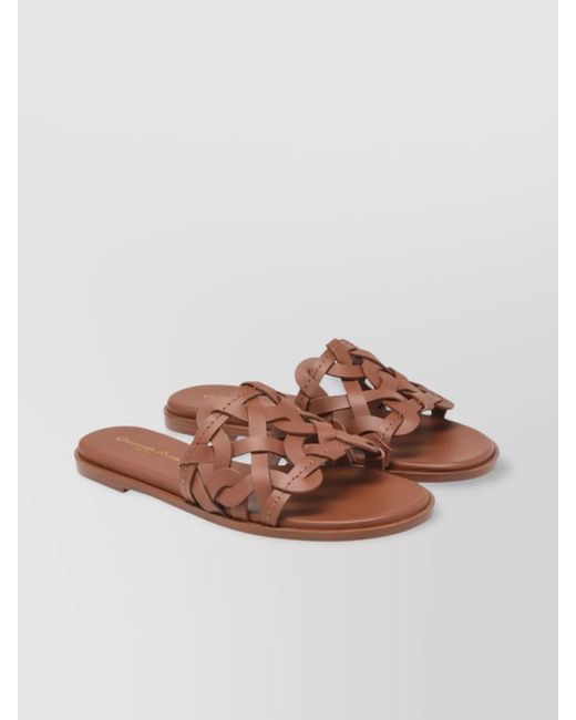 Gianvito Rossi Brown Leather Flat Sandals