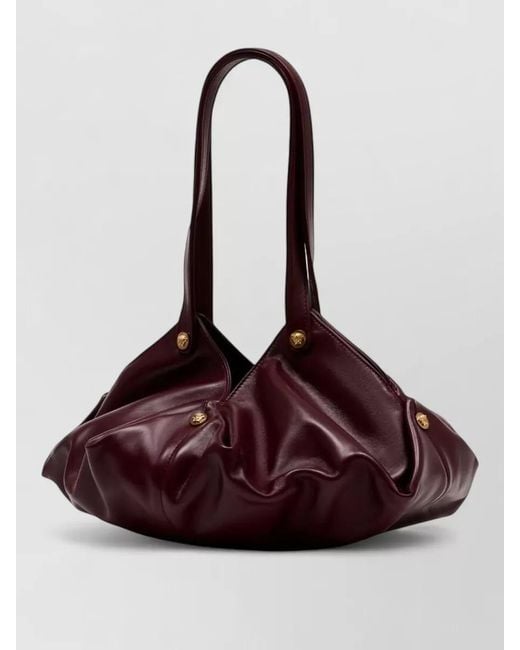 Versace Purple La Medusa Leather Shoulder Bag