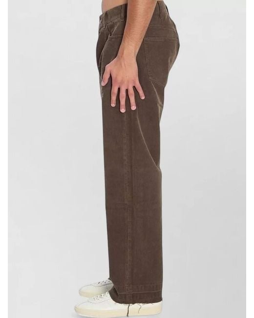 Céline Brown Cotton Corduroy Low-Rise Straight-Leg Jeans for men