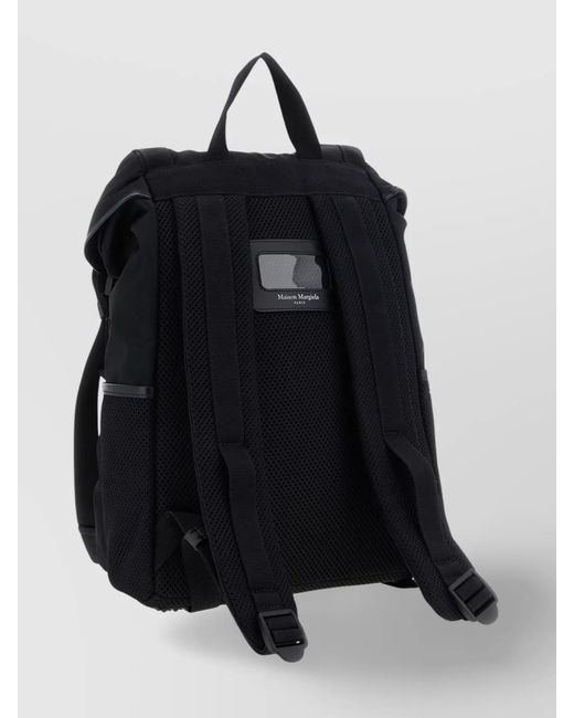 Maison Margiela Black Nylon Medium Backpack for men
