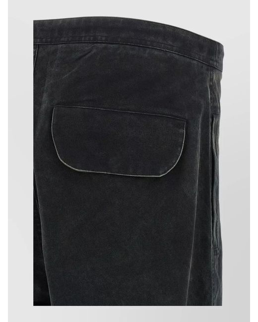 Entire studios Black Cotton Wide-Leg Cargo Trousers for men