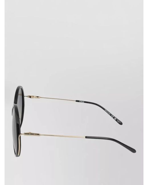 Chloé Gray Cat Eye Sunglasses Metal Frame Gradient