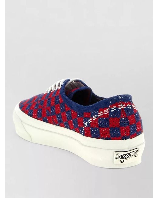 Vans Blue Checkerboard Canvas Lace-Up Sneakers